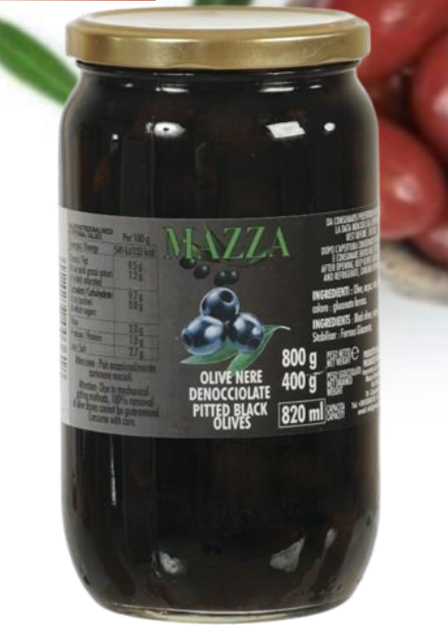 Mazza Black Olives Pitted 720Ml